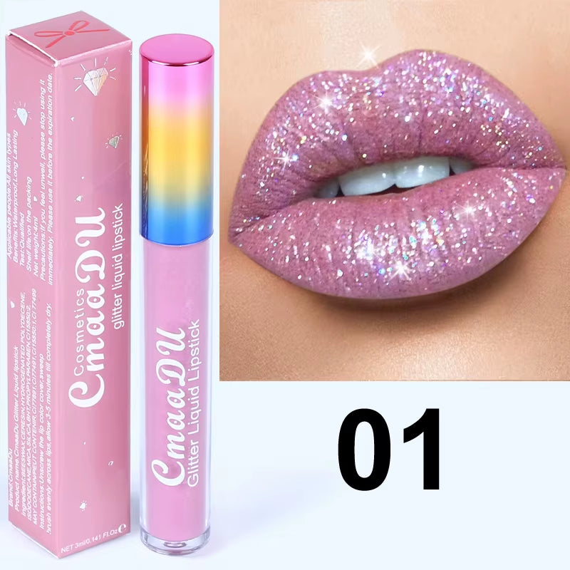 ™ Diamond Shine Lip Gloss – Glitter Liquid Lipstick for Stunning Matte Lips