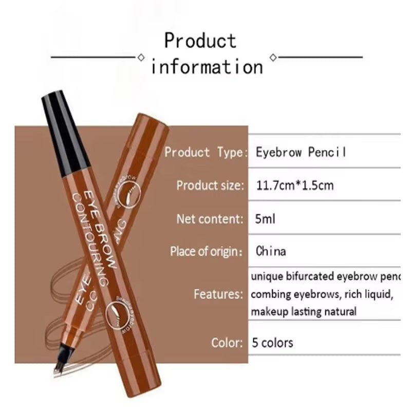 Glamdefine™ 4-In-1 Precision Makeup Pen – Eyeliner, Eyebrow, Contour & Lip Liner in One Long-Lasting Waterproof Tool