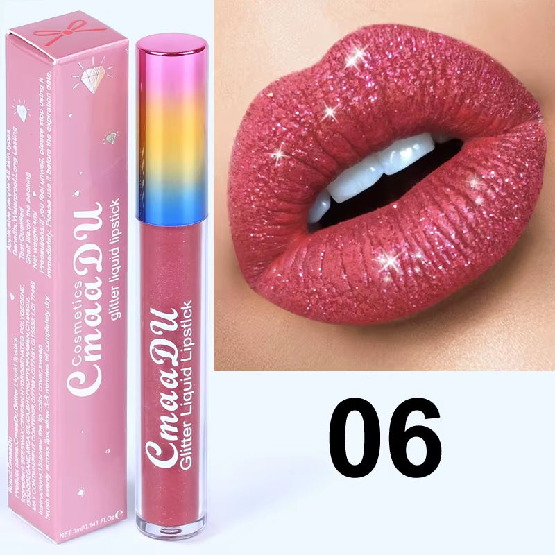 ™ Diamond Shine Lip Gloss – Glitter Liquid Lipstick for Stunning Matte Lips