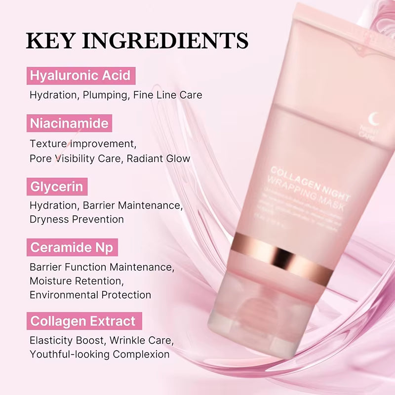 Dermaglow™ 5PC Korean Collagen Peel-Off Mask – Elasticity Boost & Deep Hydration for Radiant, Firm Skin