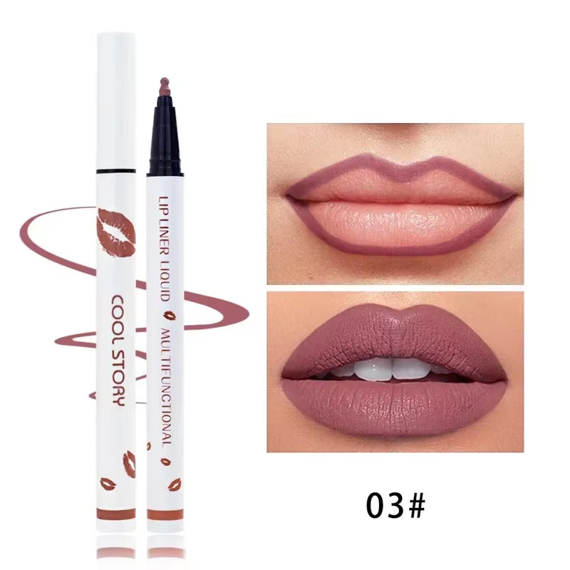 Cool Story Matte Liquid Lip Liner Pencil – Long-Lasting, Smudge-Proof Lip Stick for Bold, Defined, Natural-Looking Lips